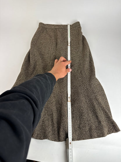 Vintage Fendi Roma wool skirt brown M
