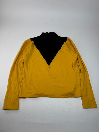 Vintage Dior Turtleneck Sweater Black Yellow M