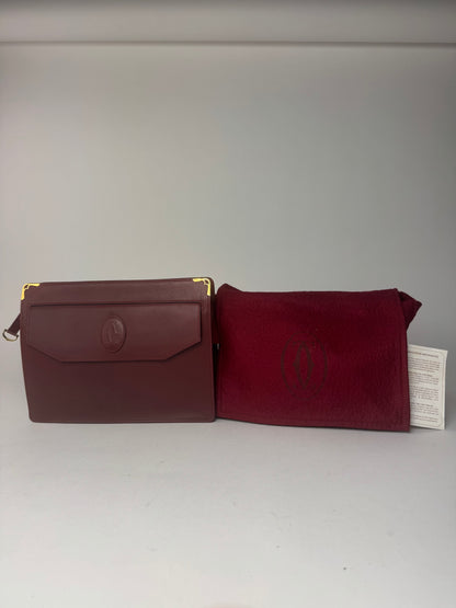 Vintage Cartier Leather clutch burgundy