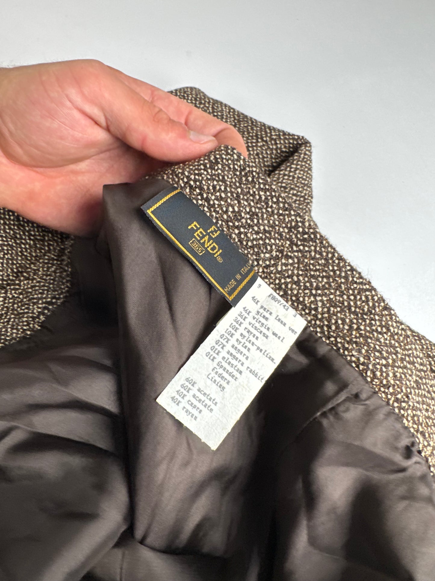 Vintage Fendi Roma wool skirt brown M