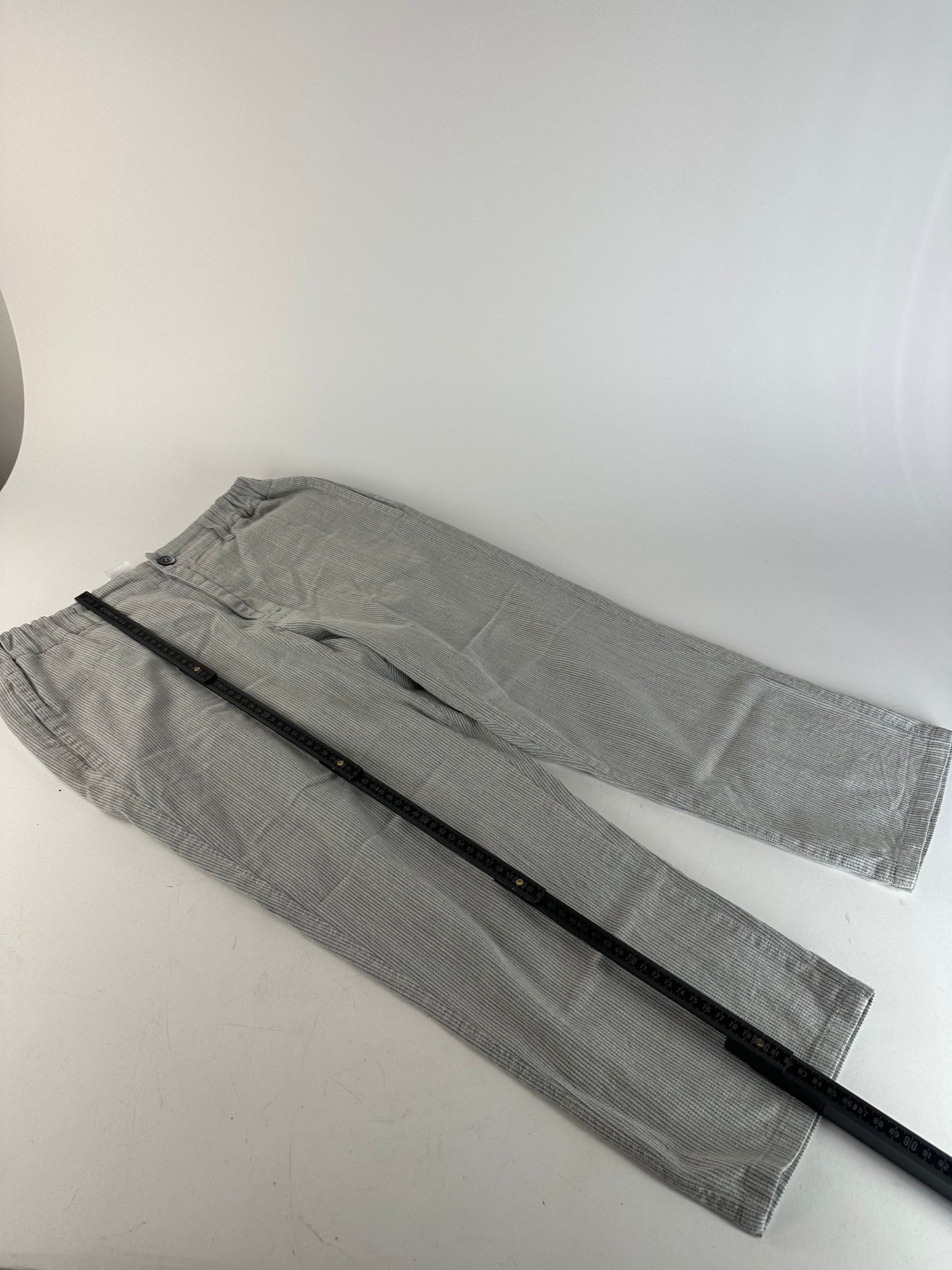 Vintage Issey Miyake Grey White Striped Wool Pants M