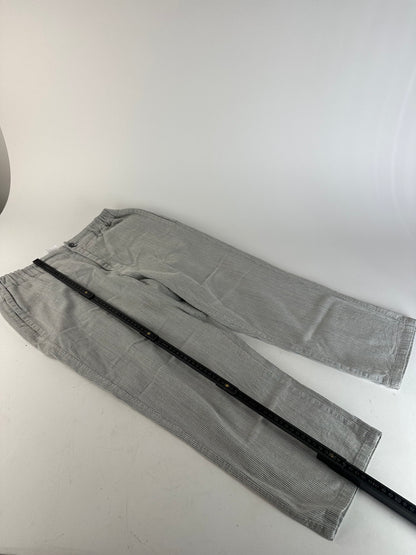 Vintage Issey Miyake Grey White Striped Wool Pants M