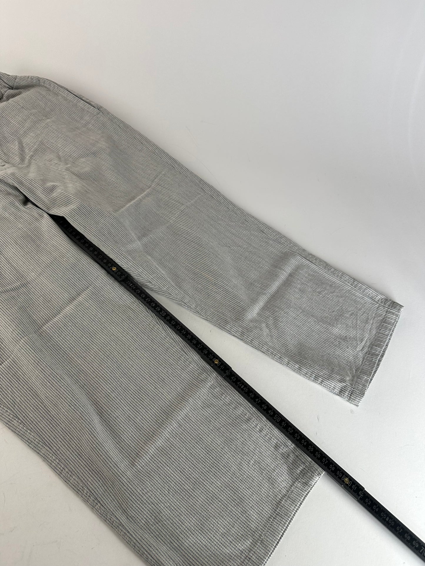 Vintage Issey Miyake Grey White Striped Wool Pants M