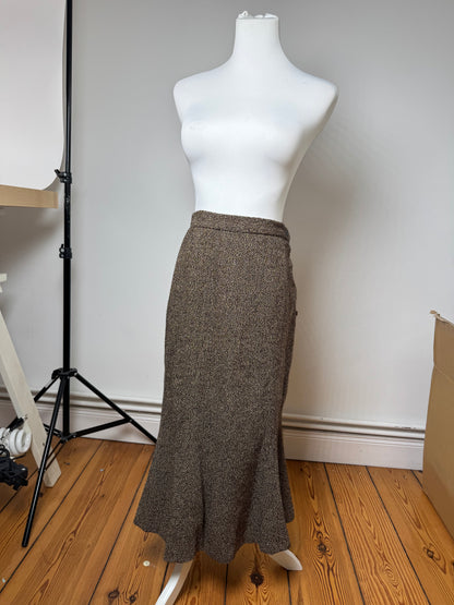 Vintage Fendi Roma wool skirt brown M