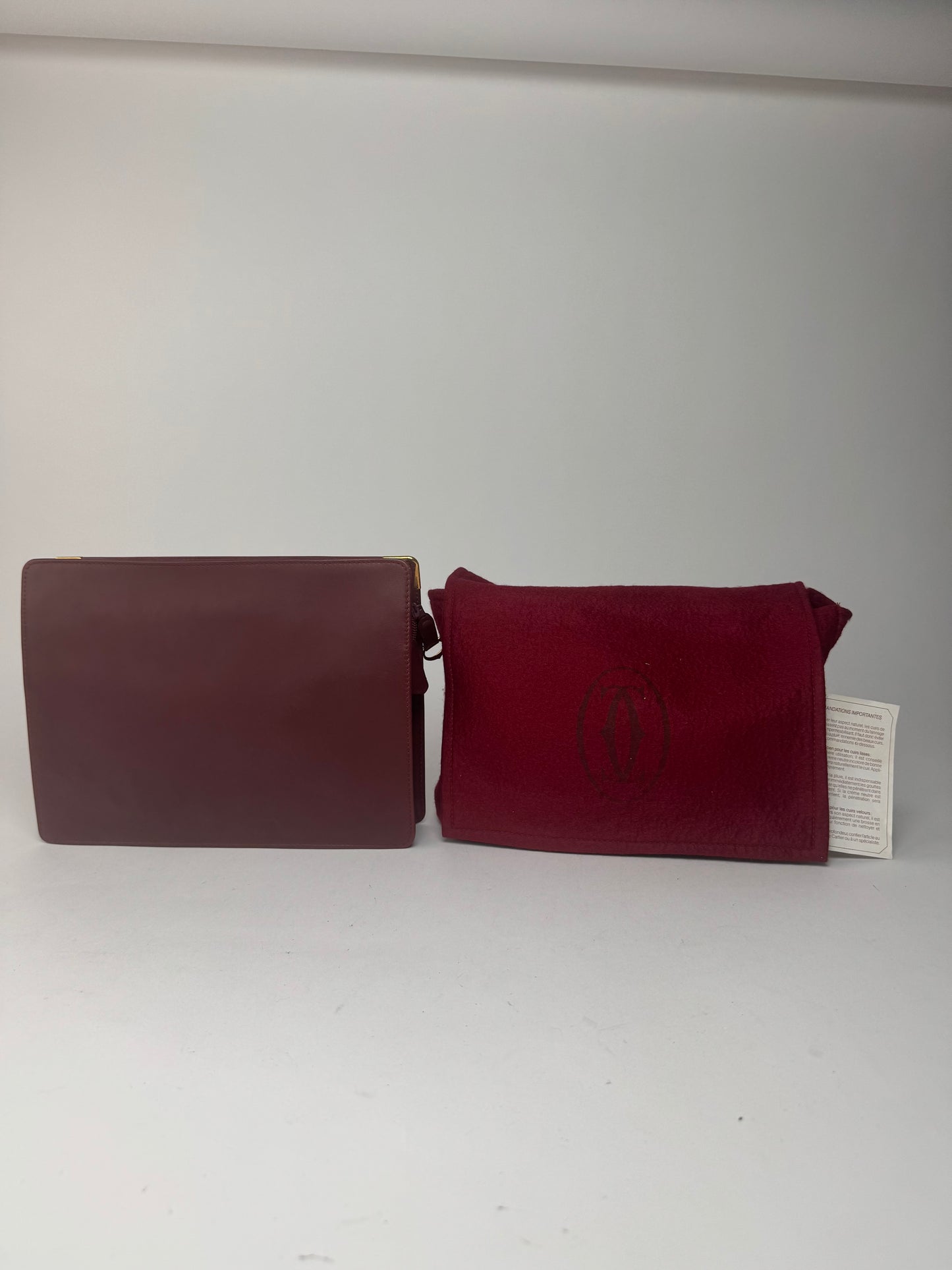 Vintage Cartier Leather clutch burgundy