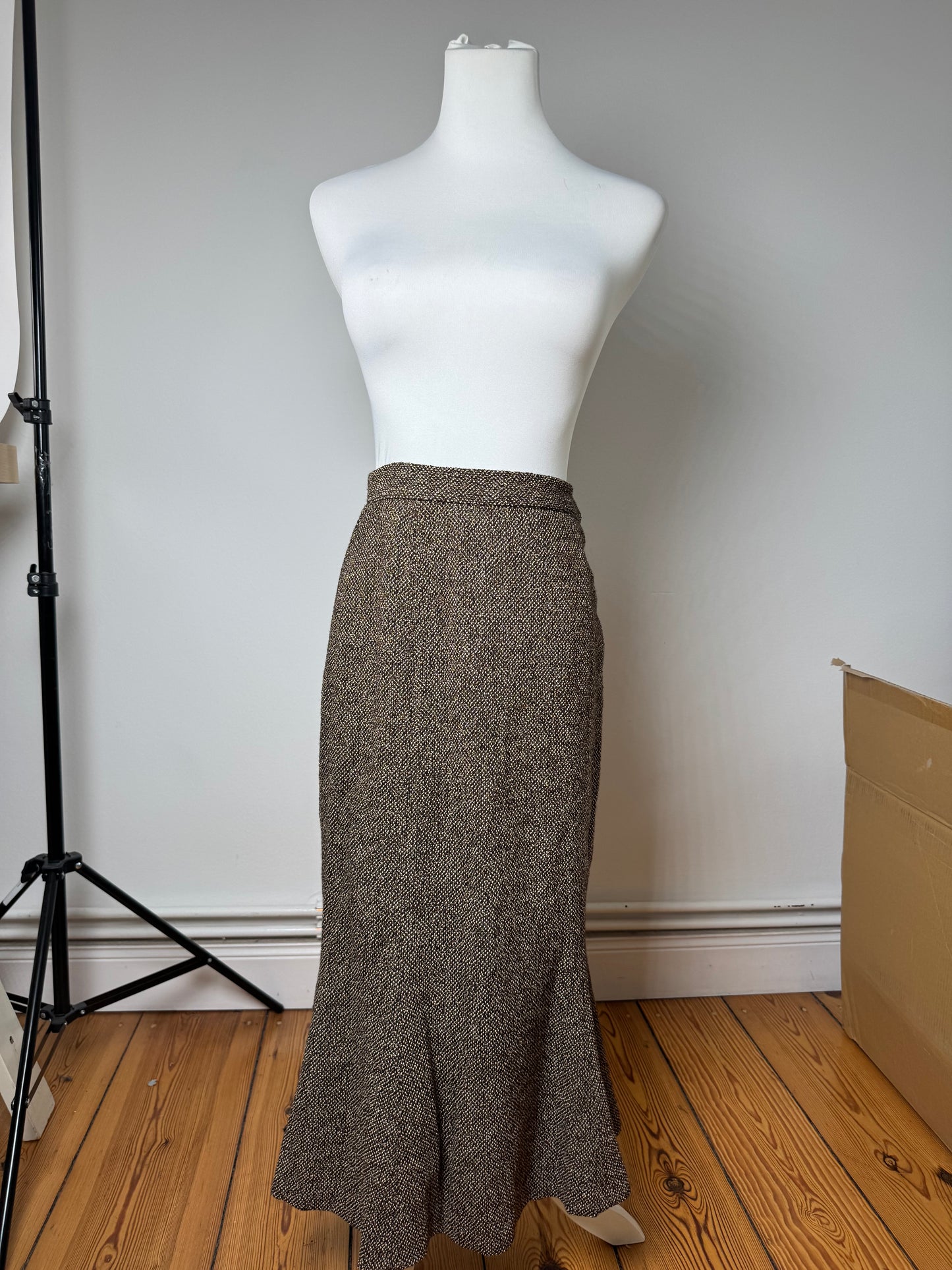 Vintage Fendi Roma wool skirt brown M