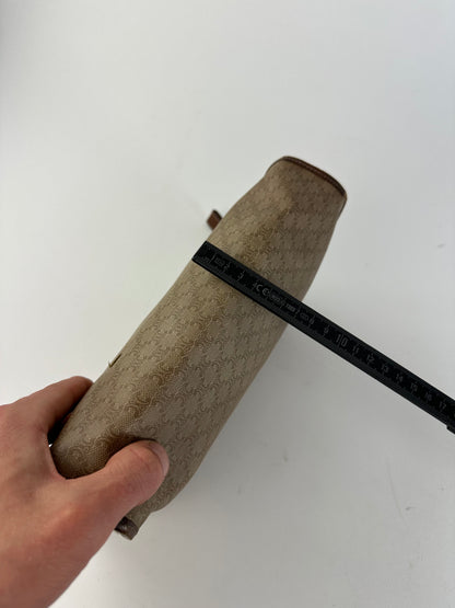 Vintage Celine Macadam Canvas Clutch Bag Beige