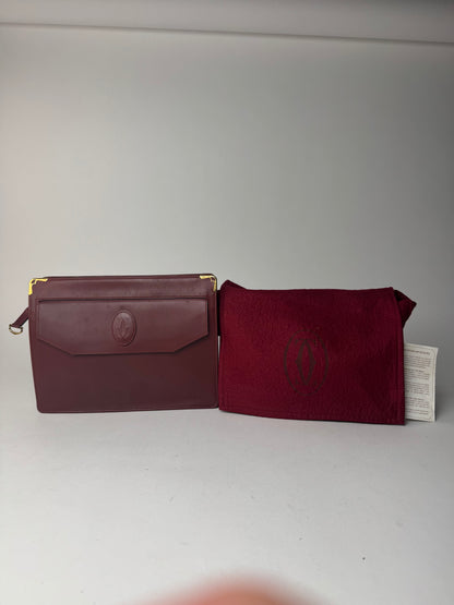 Vintage Cartier Leather clutch burgundy
