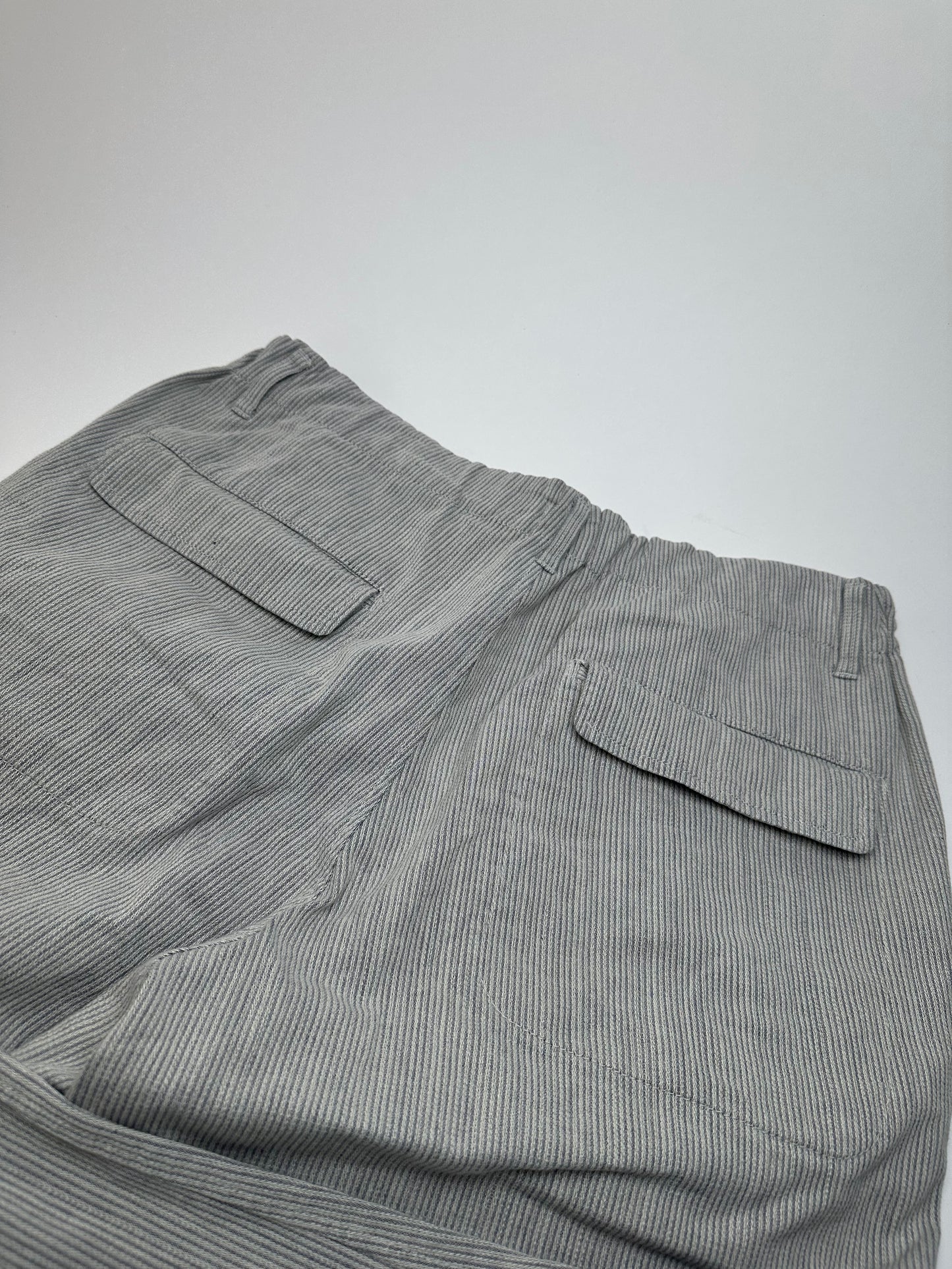 Vintage Issey Miyake Grey White Striped Wool Pants M