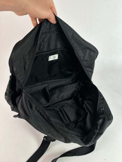Vintage Courreges Ripstop Nylon Weekender Duffle Bag Black