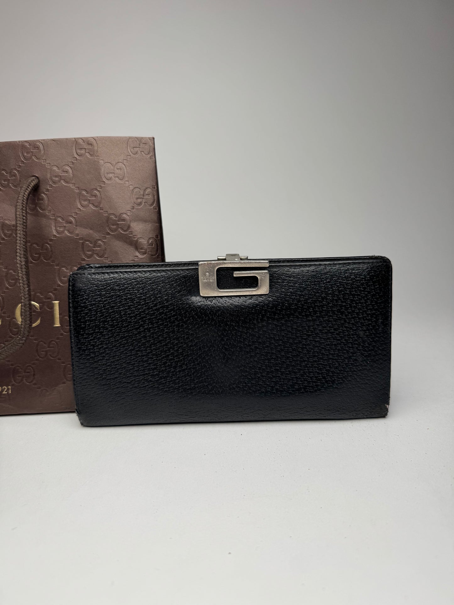 Vintage Gucci Leather Wallet Black