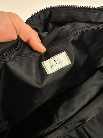 Vintage Courreges Ripstop Nylon Weekender Duffle Bag Black