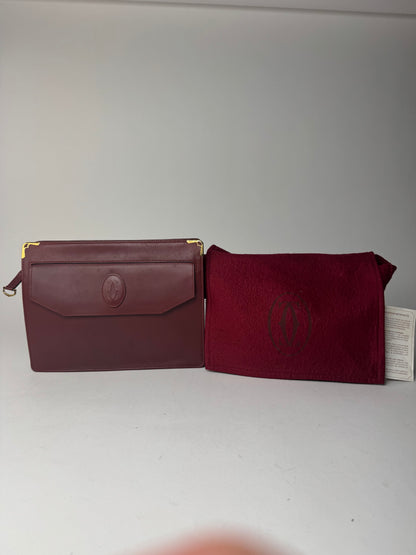 Vintage Cartier Leather clutch burgundy
