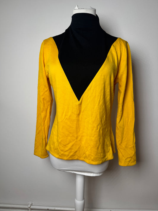 Vintage Dior Turtleneck Sweater Black Yellow M