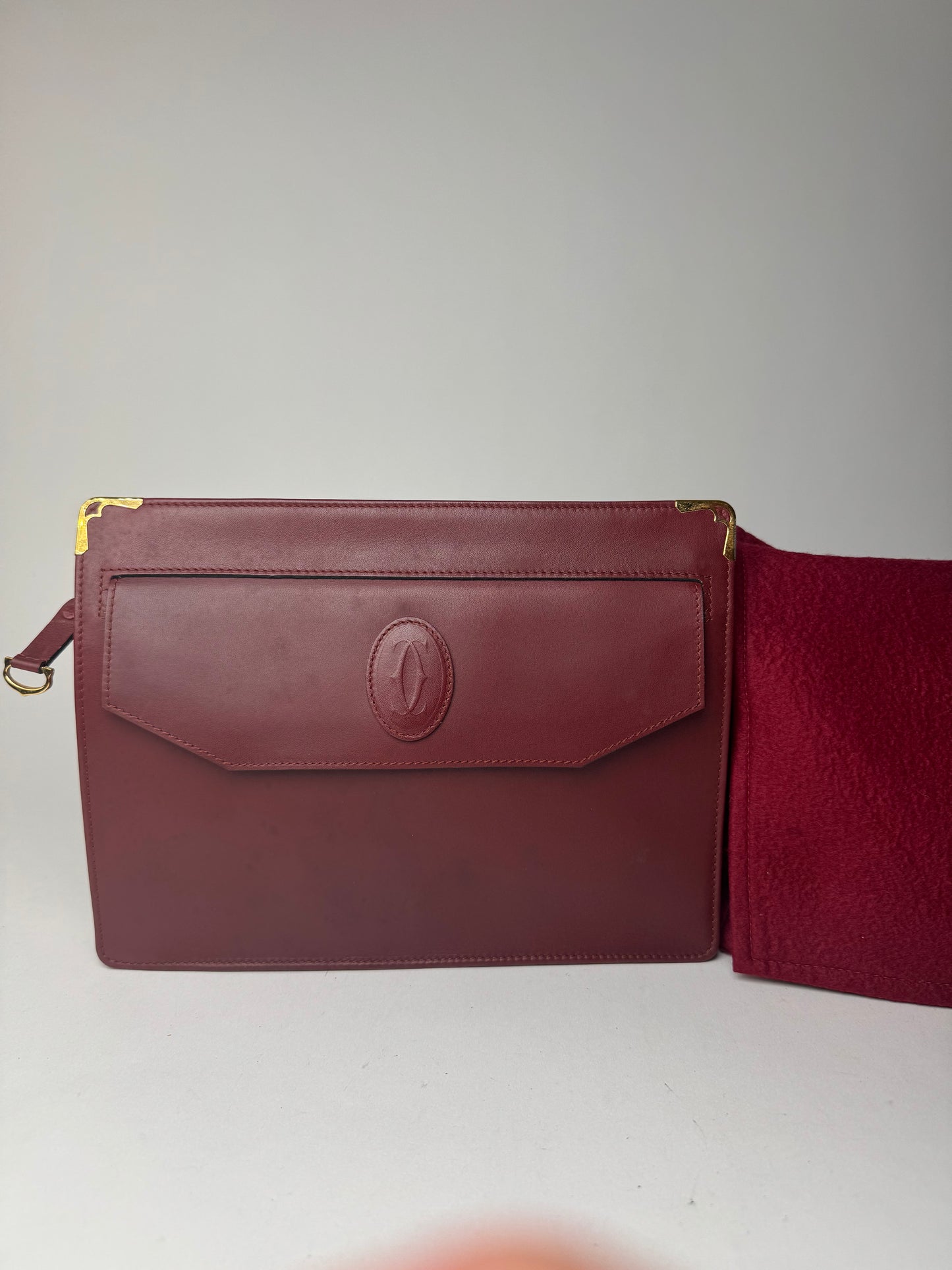 Vintage Cartier Leather clutch burgundy