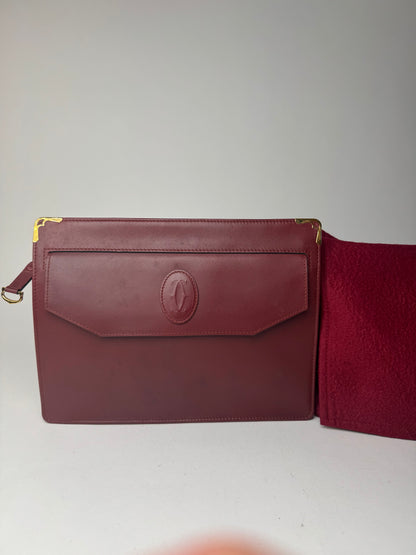 Vintage Cartier Leather clutch burgundy