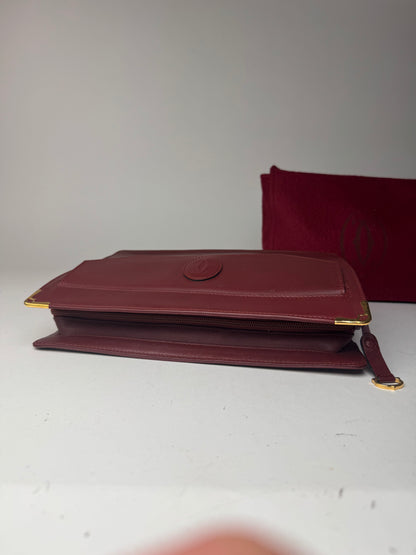Vintage Cartier Leather clutch burgundy
