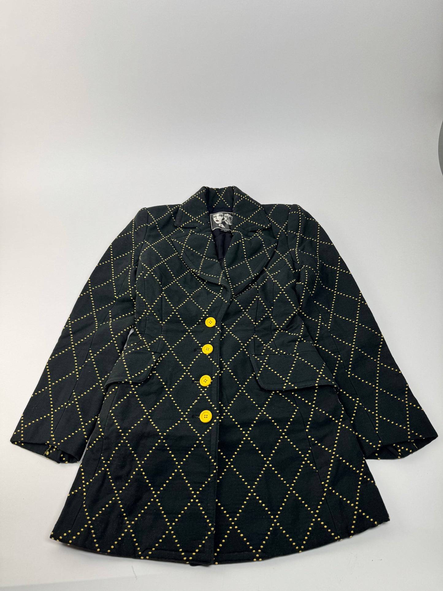 Vintage Kansai Yamamoto Trenchcoat black Yellow S/M