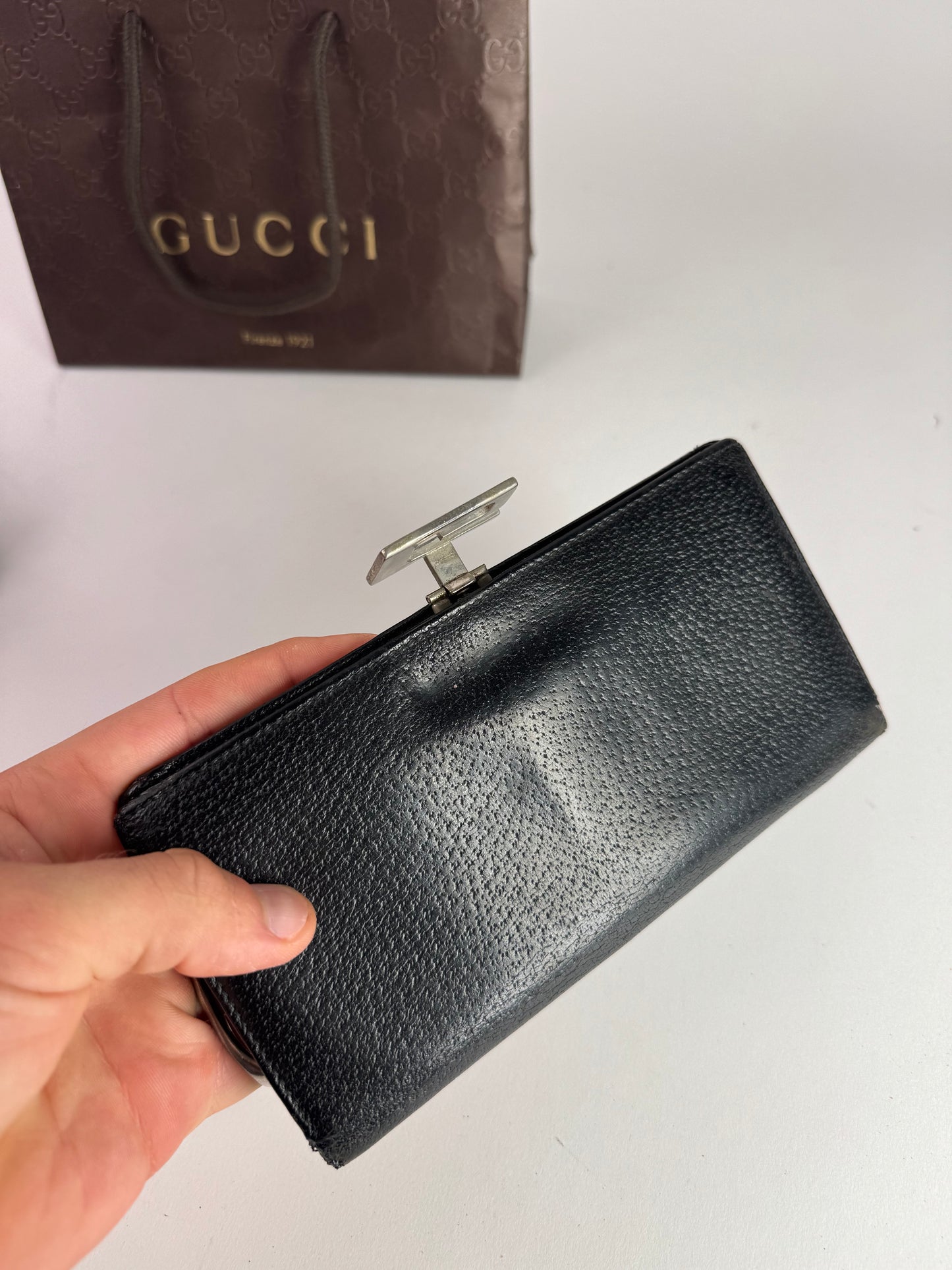 Vintage Gucci Leather Wallet Black