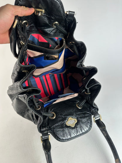 Vintage Emilio Pucci Patent Leather Handbag Black