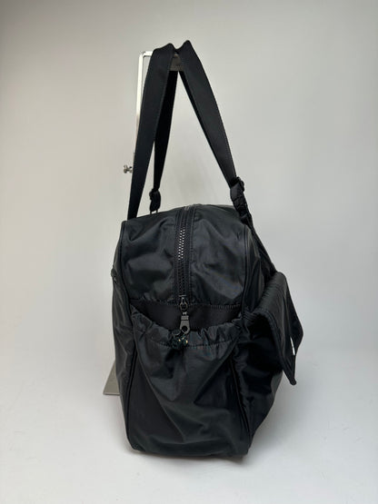 Vintage Courreges Ripstop Nylon Weekender Duffle Bag Black