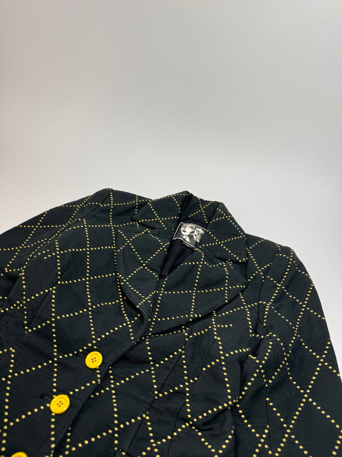 Vintage Kansai Yamamoto Trenchcoat black Yellow S/M