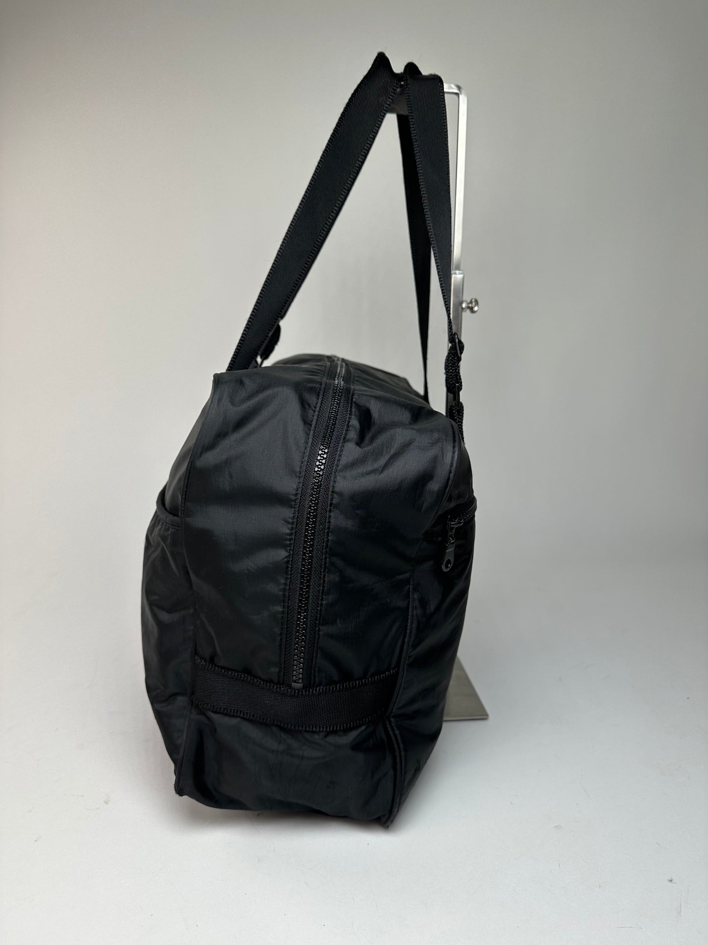 Vintage Courreges Ripstop Nylon Weekender Duffle Bag Black