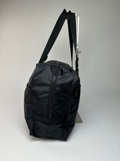 Vintage Courreges Ripstop Nylon Weekender Duffle Bag Black