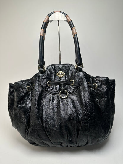 Vintage Emilio Pucci Patent Leather Handbag Black