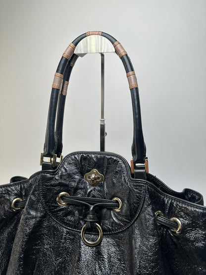Vintage Emilio Pucci Patent Leather Handbag Black