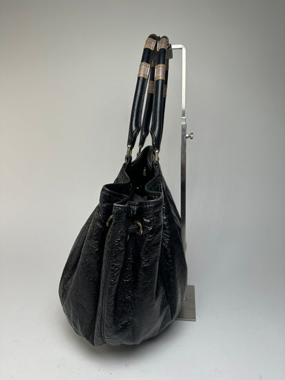 Vintage Emilio Pucci Patent Leather Handbag Black