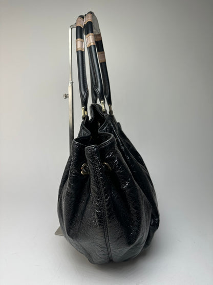 Vintage Emilio Pucci Patent Leather Handbag Black