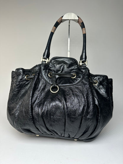 Vintage Emilio Pucci Patent Leather Handbag Black