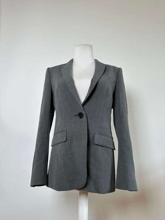 Vintage Burberry Wool Blend Blazer Grey M