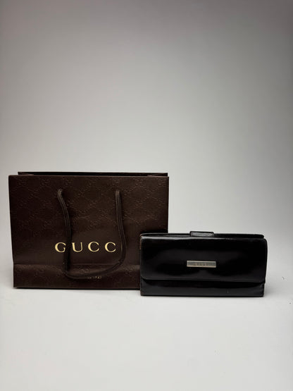 Vintage Gucci Patent Leather Wallet Brown
