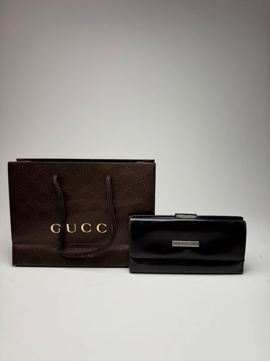 Vintage Gucci Patent Leather Wallet Brown