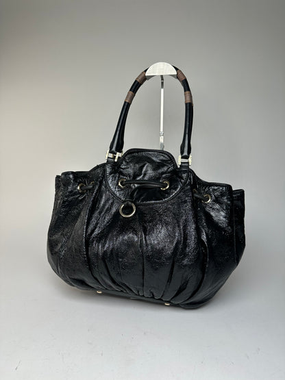 Vintage Emilio Pucci Patent Leather Handbag Black