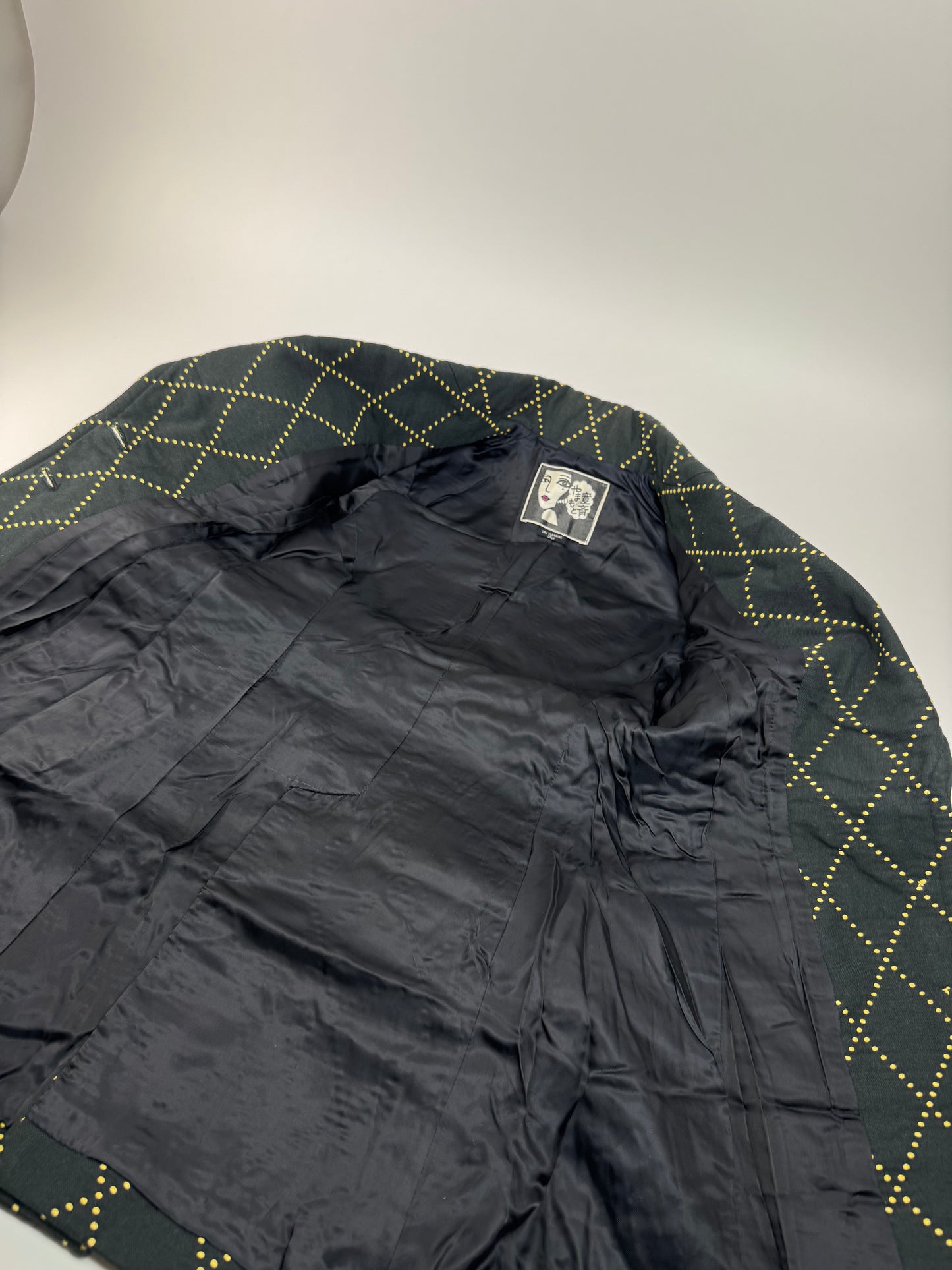 Vintage Kansai Yamamoto Trenchcoat black Yellow S/M