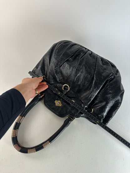 Vintage Emilio Pucci Patent Leather Handbag Black