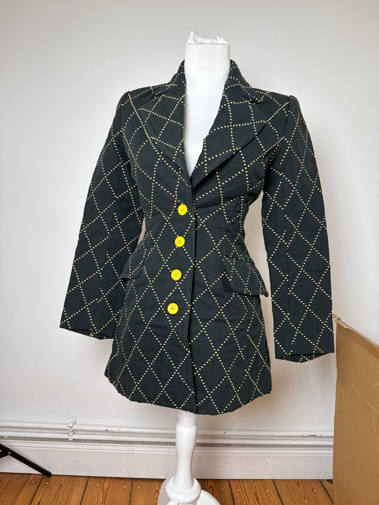 Vintage Kansai Yamamoto Trenchcoat black Yellow S/M