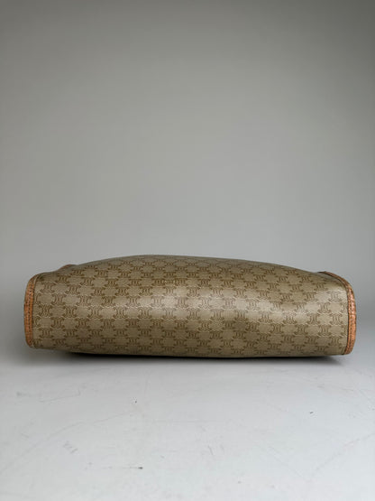Vintage Celine Monogram Canvas Clutch Bag Beige Brown