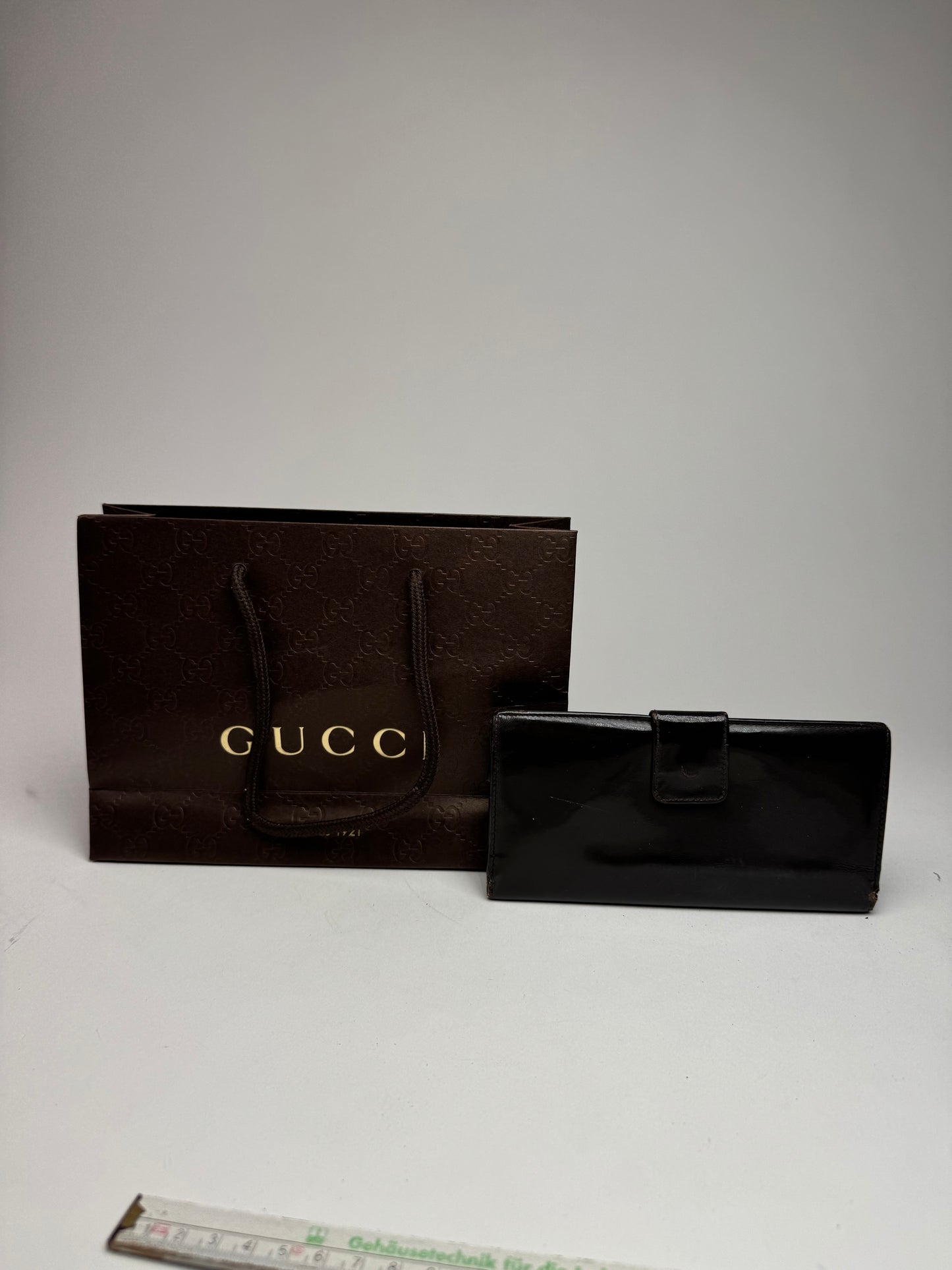 Vintage Gucci Patent Leather Wallet Brown