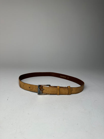 Vintage Yves Saint Laurent Snakeskin Belt Brown