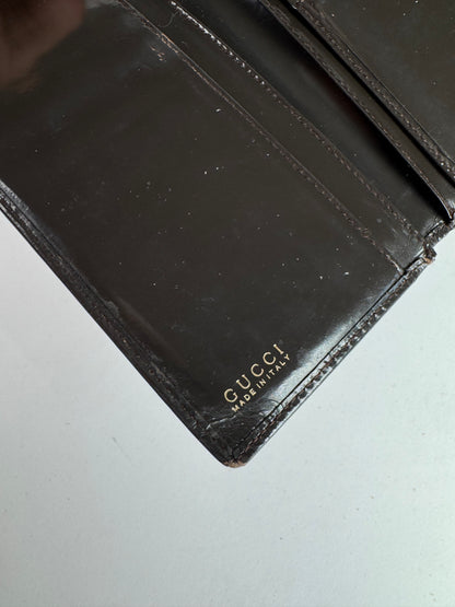 Vintage Gucci Patent Leather Wallet Brown
