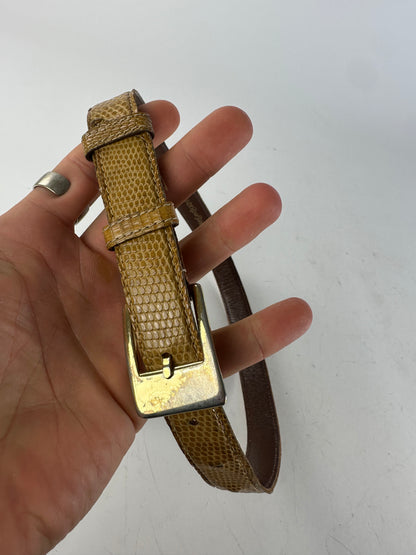 Vintage Yves Saint Laurent Snakeskin Belt Brown