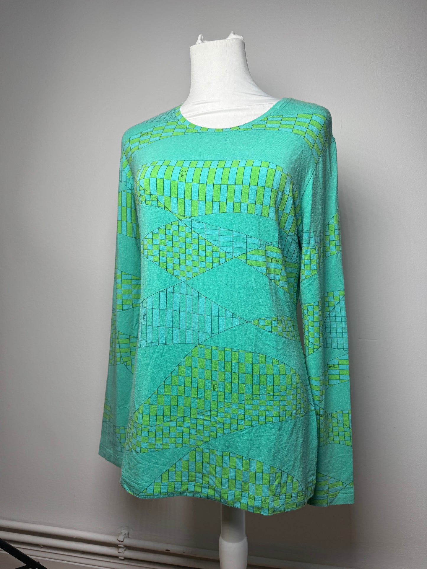 Vintage Emilio Pucci Viskose Sweather Blue Green