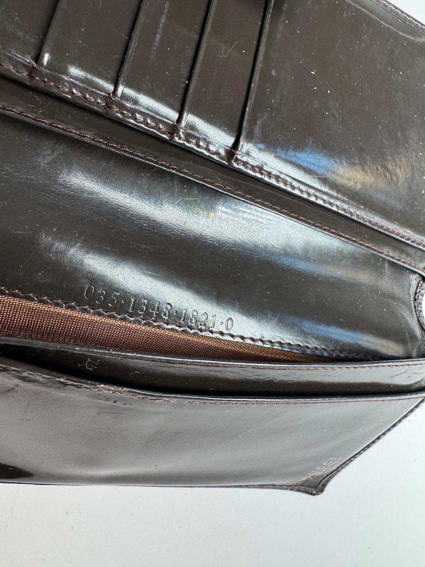 Vintage Gucci Patent Leather Wallet Brown