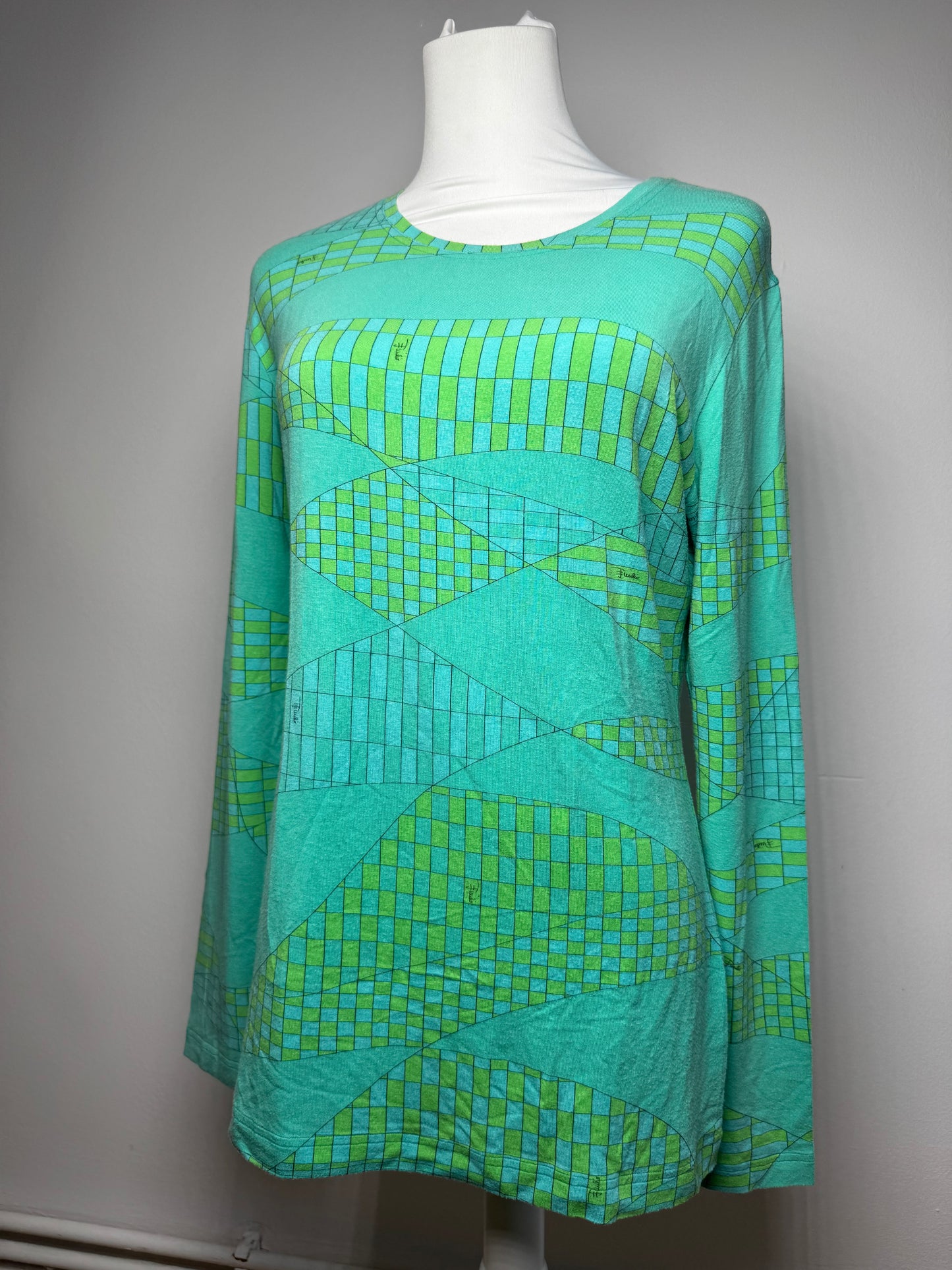 Vintage Emilio Pucci Viskose Sweather Blue Green