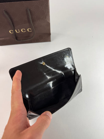 Vintage Gucci Patent Leather Wallet Brown