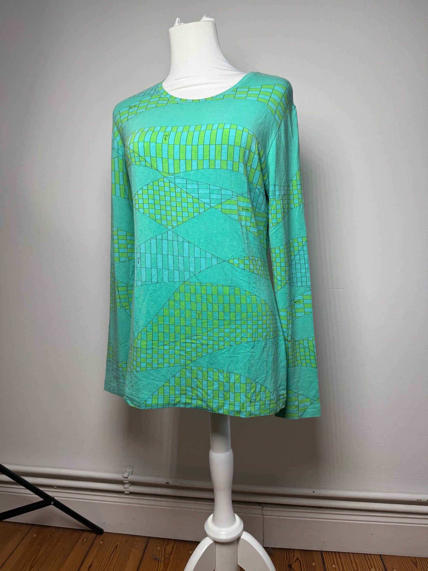 Vintage Emilio Pucci Viskose Sweather Blue Green